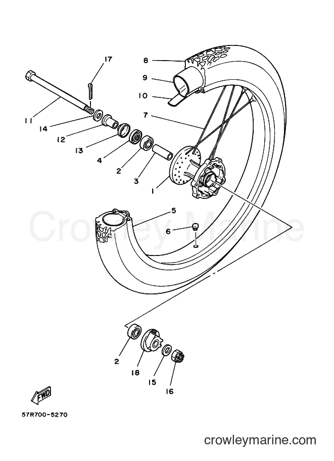 1987 Dirt Bike XT350 - XT350 (55V0) [050] - FRONT WHEEL