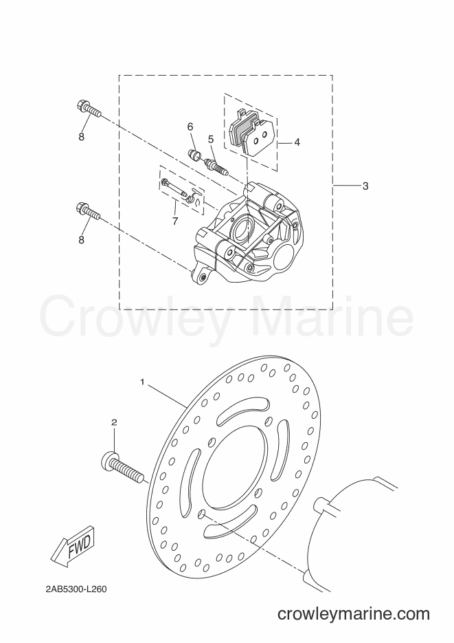 2012 Scooter YP125R - YP125R (2AB5) [060] - REAR BRAKE CALIPER