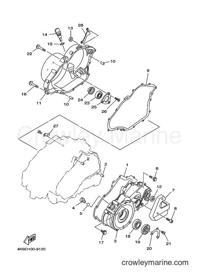 1999 ATV YFM400FWB - YFM400FWB (5EH4) [010] - CRANKCASE COVER 1
