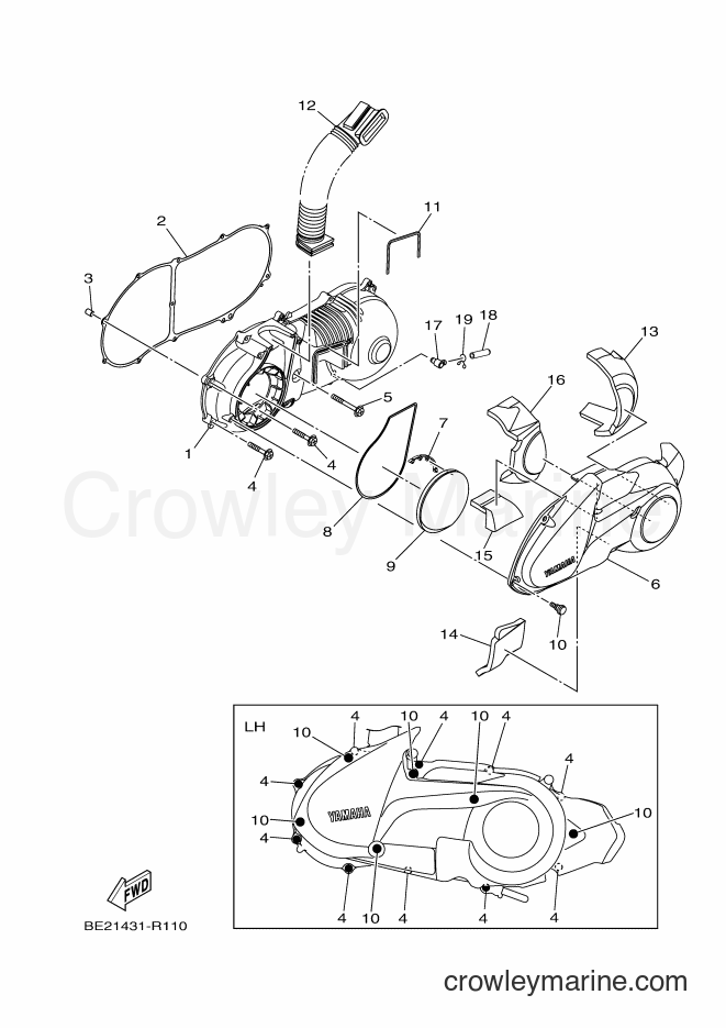 2017 Scooter MWS125-A - MWS125-A (BR71) [010] - CRANKCASE COVER 1