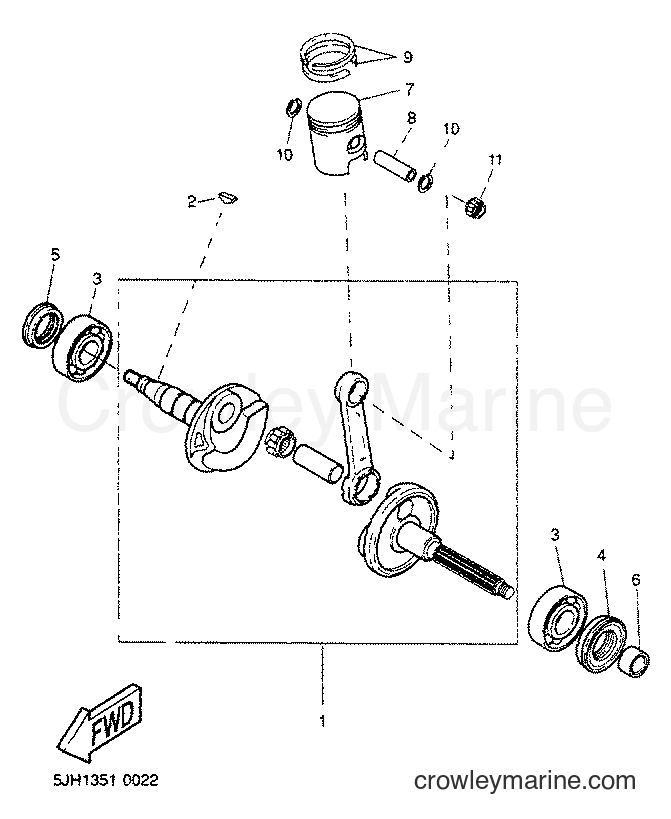 2001 Scooter EW50 - EW50 (5LH3) [040] - CRANKSHAFT & PISTON