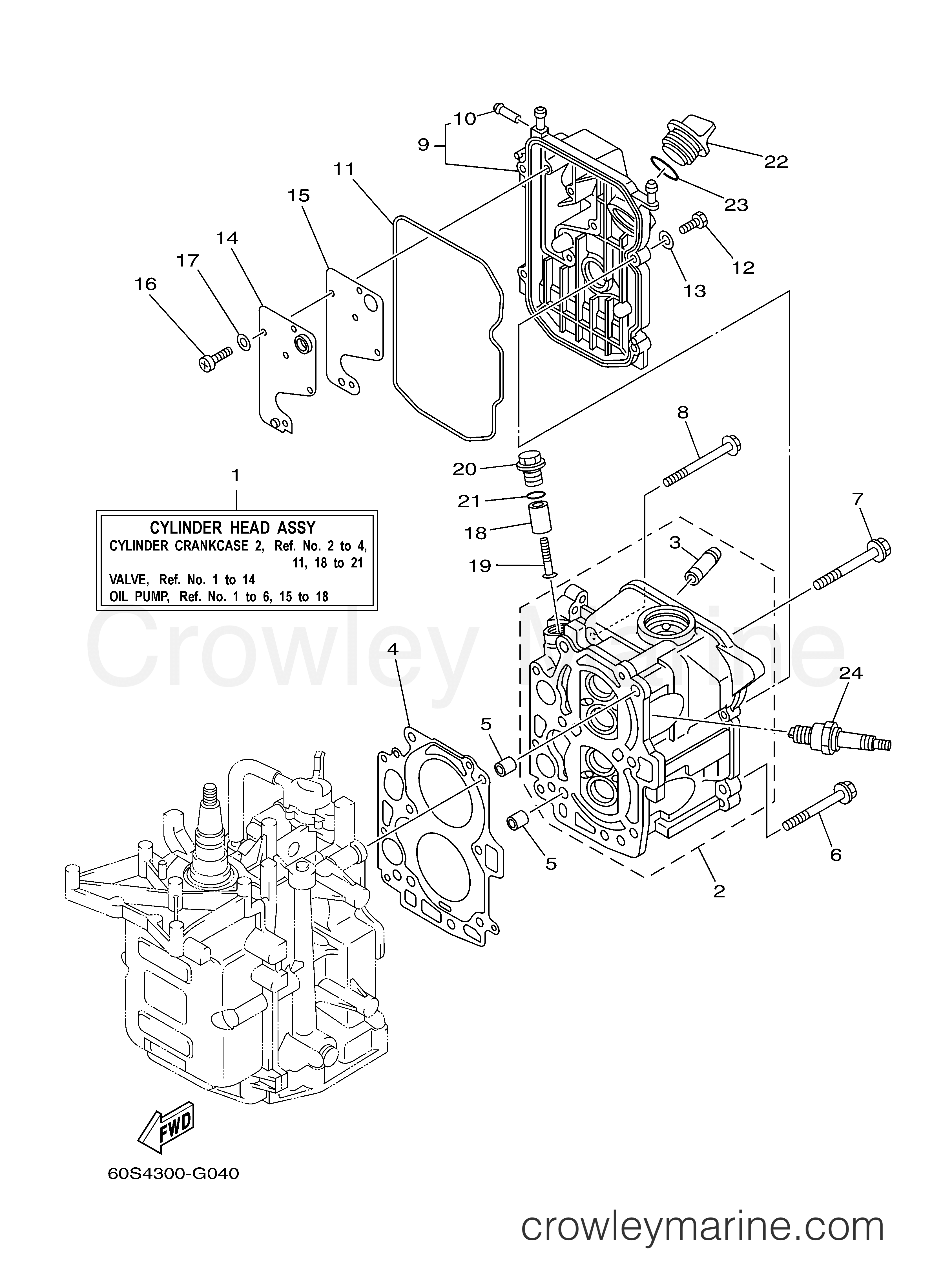Yamaha Motors T8DEXH - CYLINDER CRANKCASE 2
