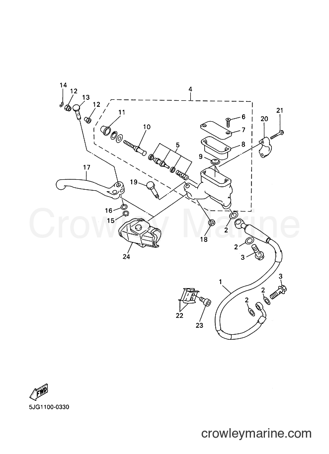 2000 Dirt Bike YZ426F - YZ426F (5JG2) [080] - FRONT MASTER CYLINDER