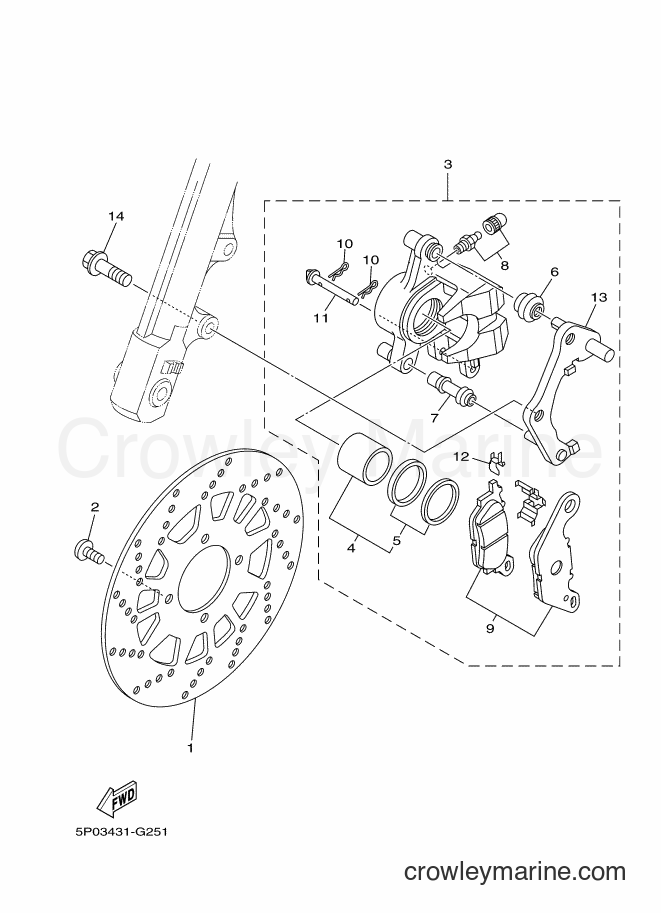 2009 Scooter AT135 - AT135 (5P06) [010] - FRONT BRAKE CALIPER