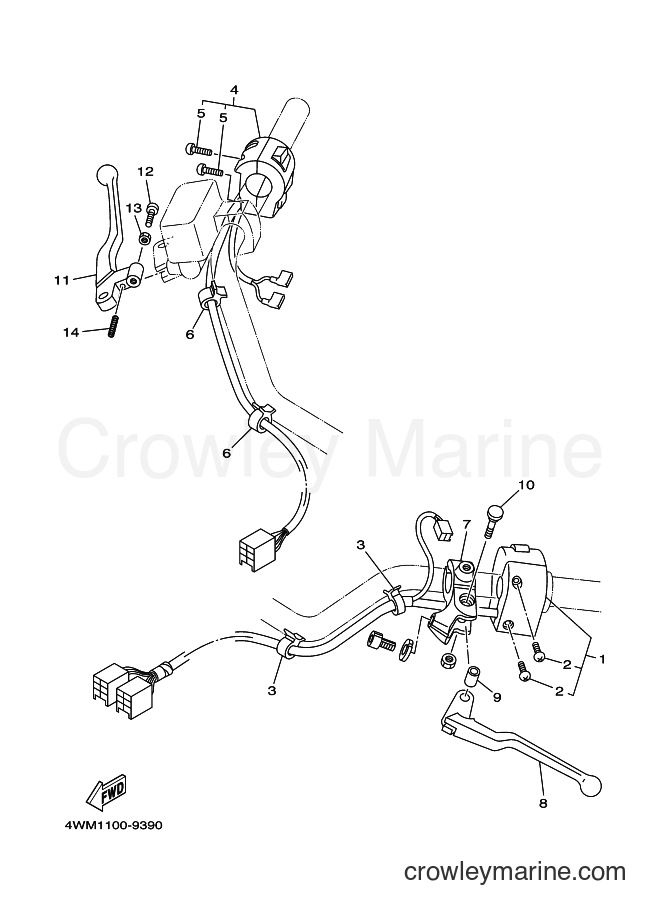 Yamaha Motors XV1600AT (5GA3) [010] - HANDLE SWITCH & LEVER