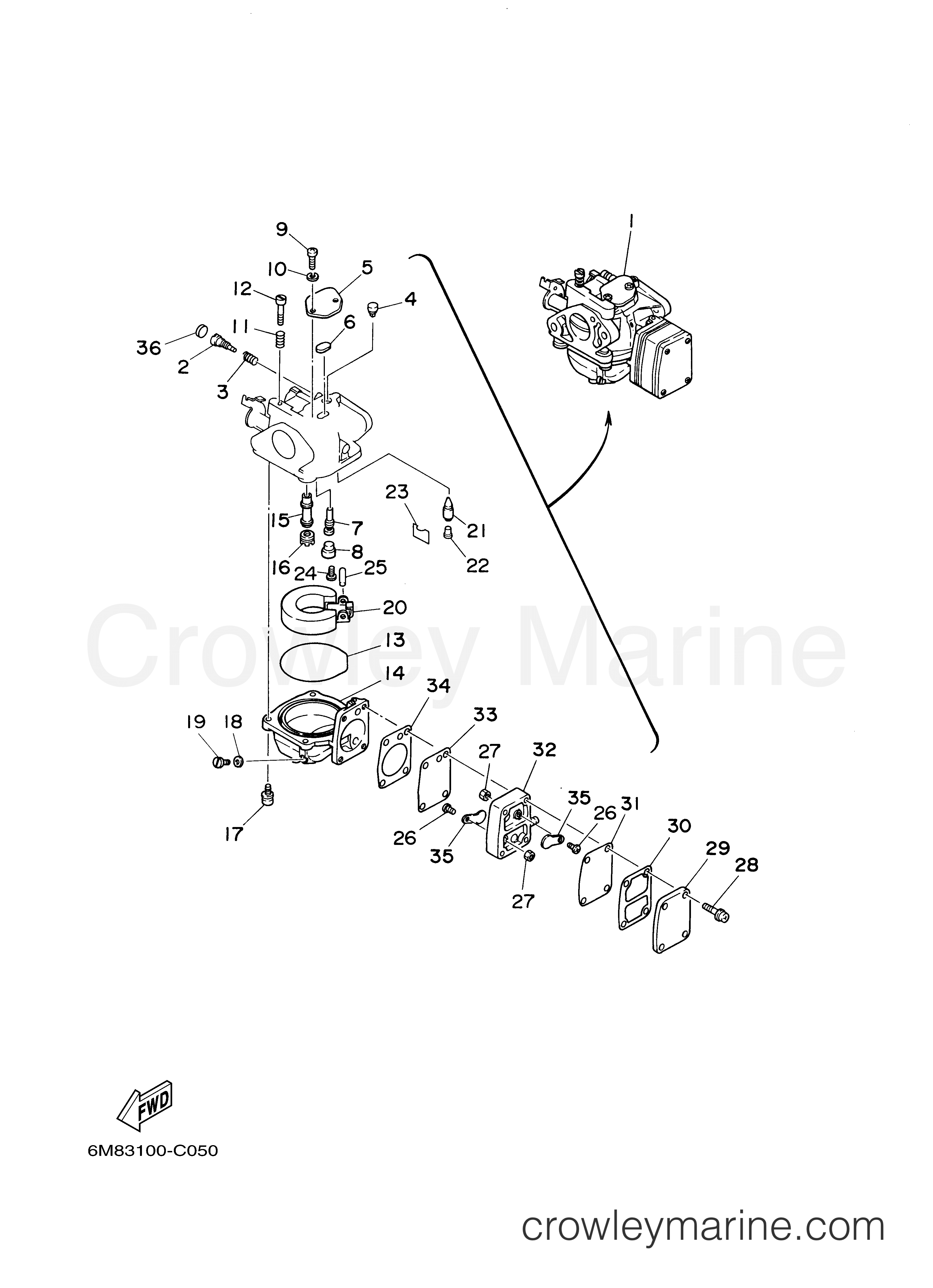 Yamaha Motors 8MSHD - CARBURETOR