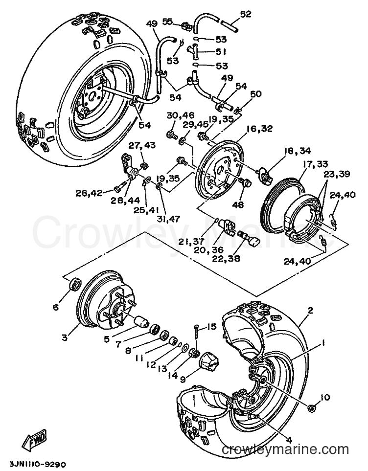 1989 ATV YFU1 - YFU1 (3JN2) [010] - FRONT WHEEL