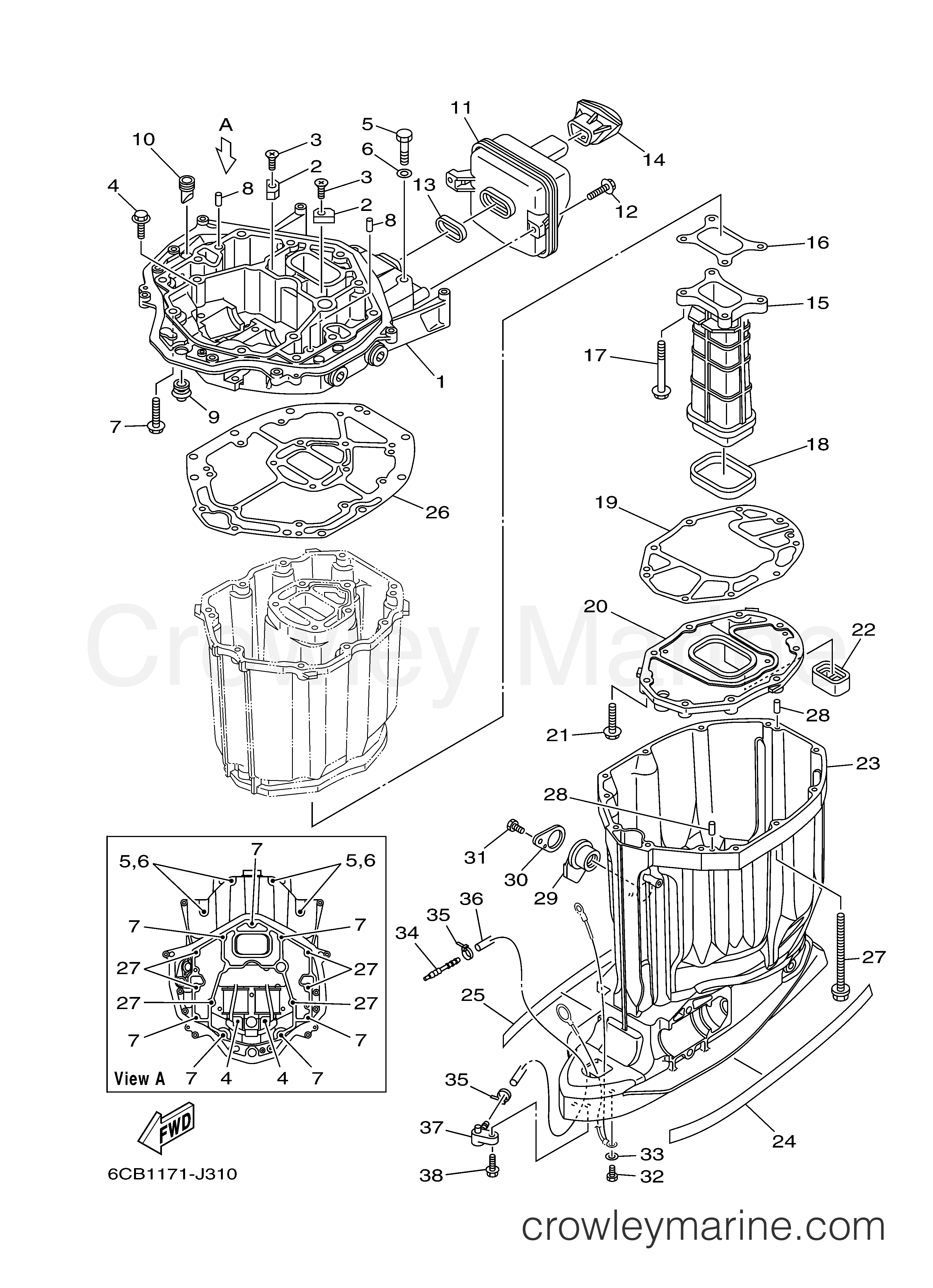 Yamaha Motors VF225LA - UPPER CASING