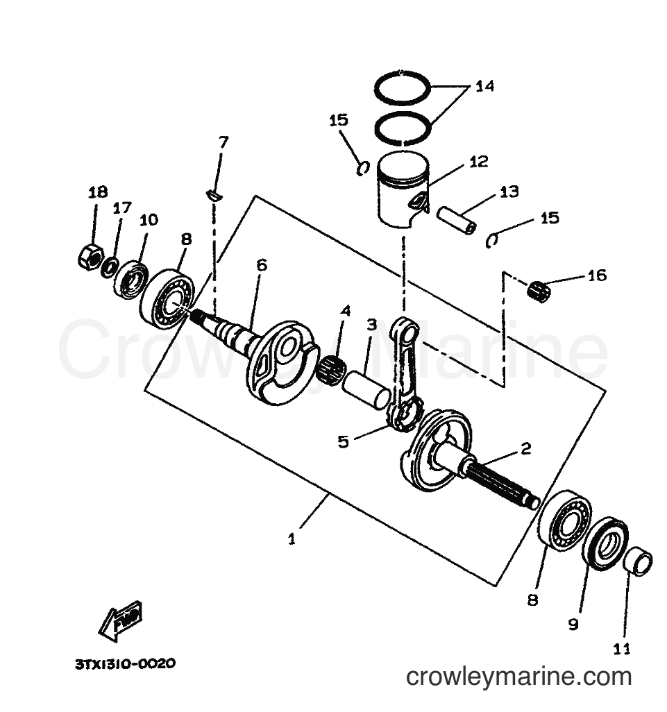 1991 Scooter CW50 - CW50 (4CA2) [999] - CRANKSHAFT & PISTON