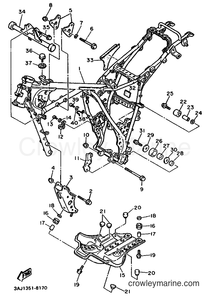 1988 Dirt Bike XT600Z - XT600Z (3AJ2) [999] - FRAME