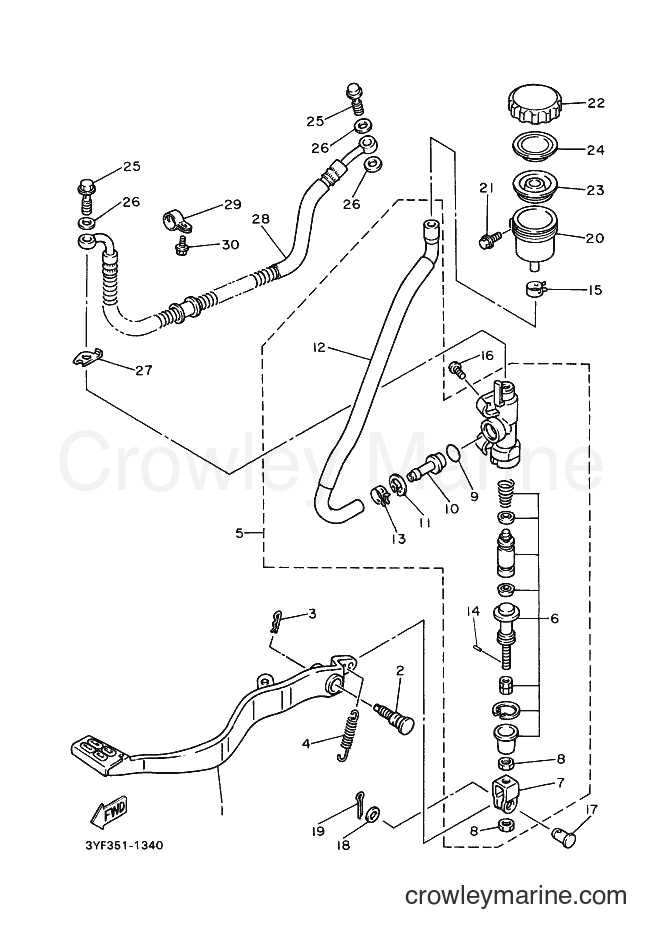 1996 Dirt Bike XTZ660 - XTZ660 (4MY3) [070] - REAR MASTER CYLINDER