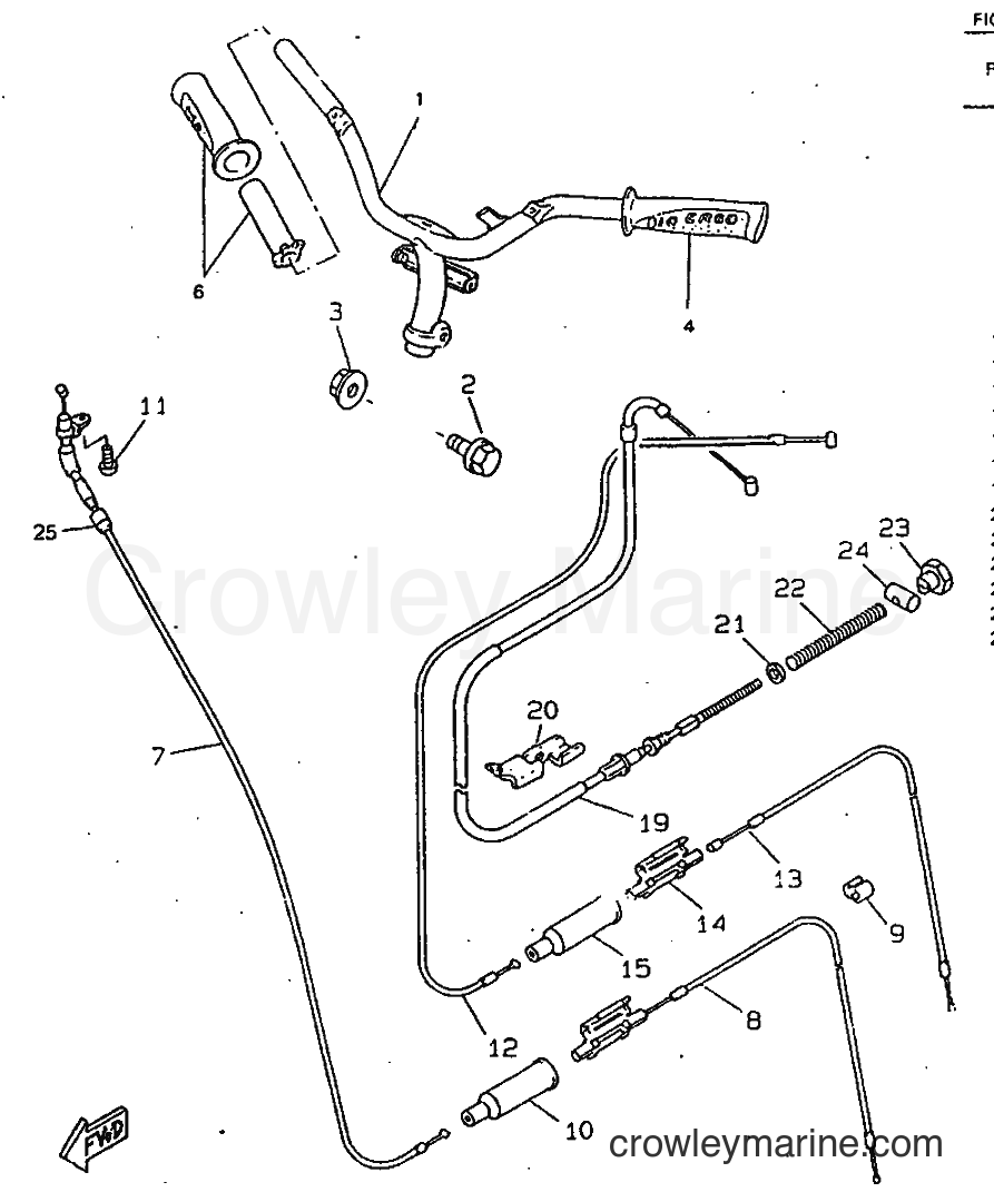 1998 Scooter CW50RSP - CW50RSP (4URD) [999] - STEERING HANDLE & CABLE