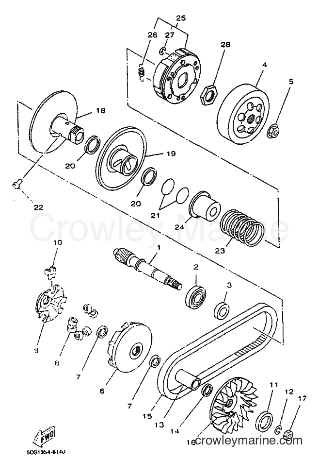 1999 Scooter YP125E - YP125E (5DS8) [010] - CLUTCH