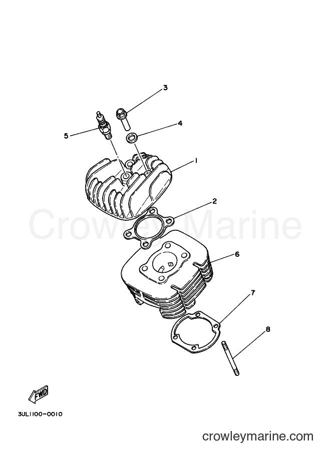 1991 Dirt Bike RT100 - RT100 (3UL2) [010] - CYLINDER HEAD