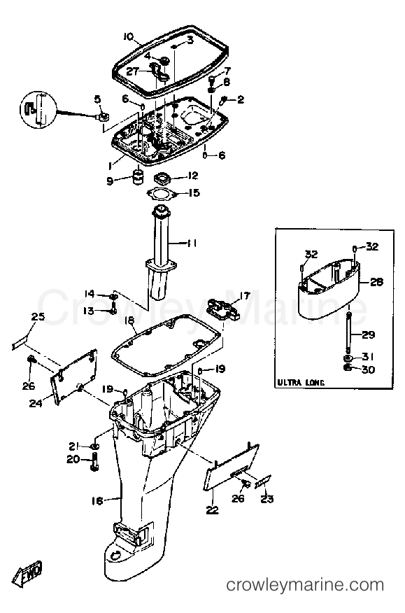 Yamaha Motors FT9.9XF - UPPER CASING