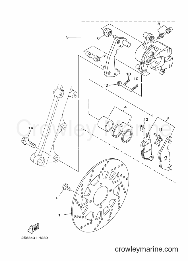 2010 Scooter T135FI - T135FI (2S53) [010] - FRONT BRAKE CALIPER