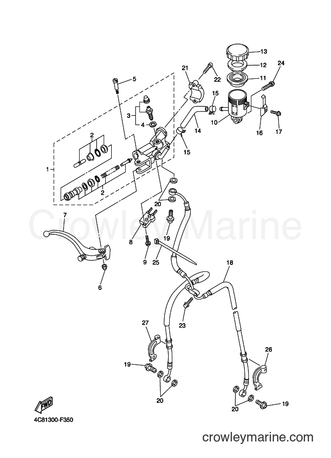 2008 Sport Bike YZF-R1 - YZF-R1 (4C8D) [010] - FRONT MASTER CYLINDER