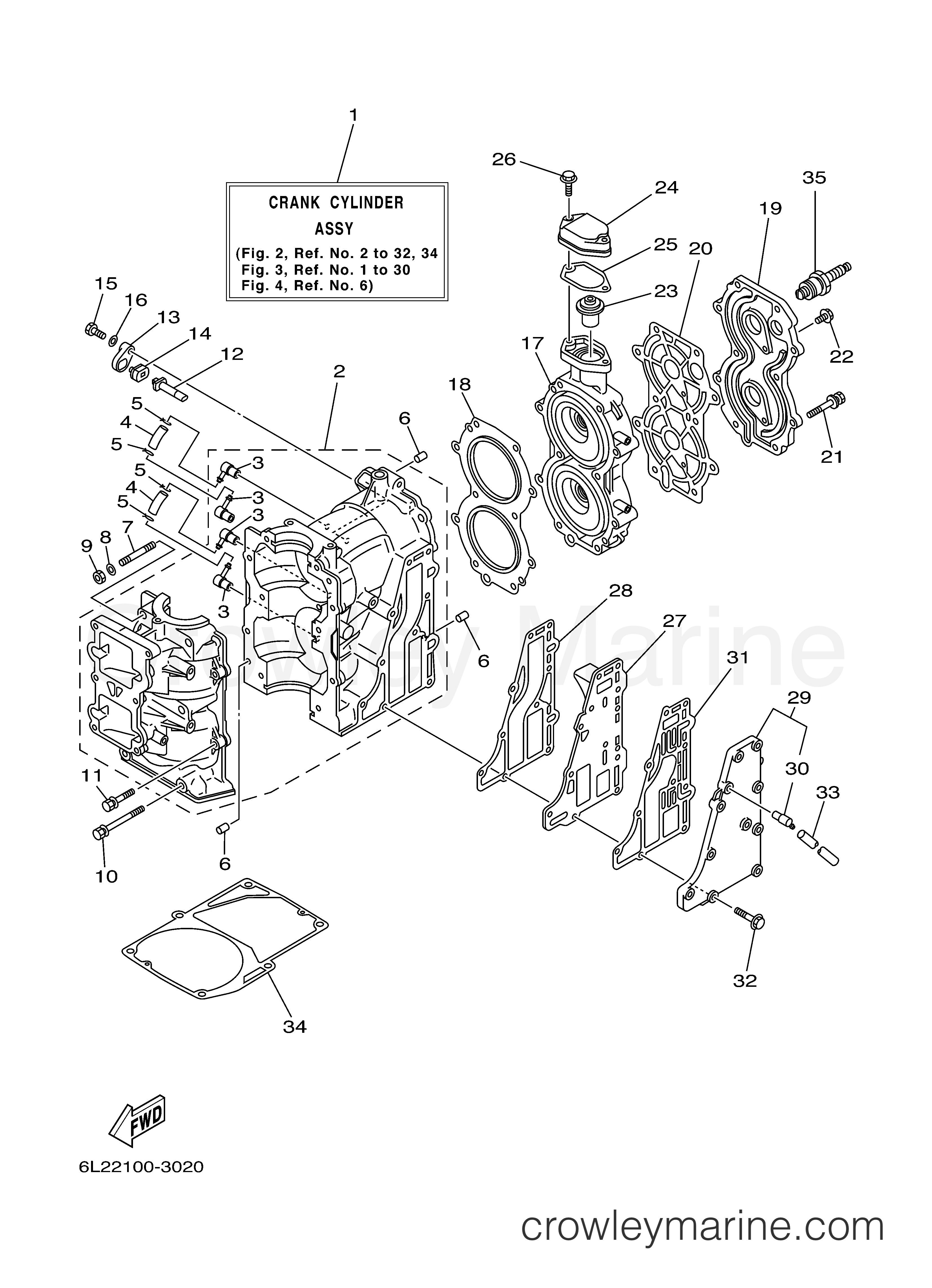 Yamaha Motors 25MSHB - CYLINDER CRANKCASE