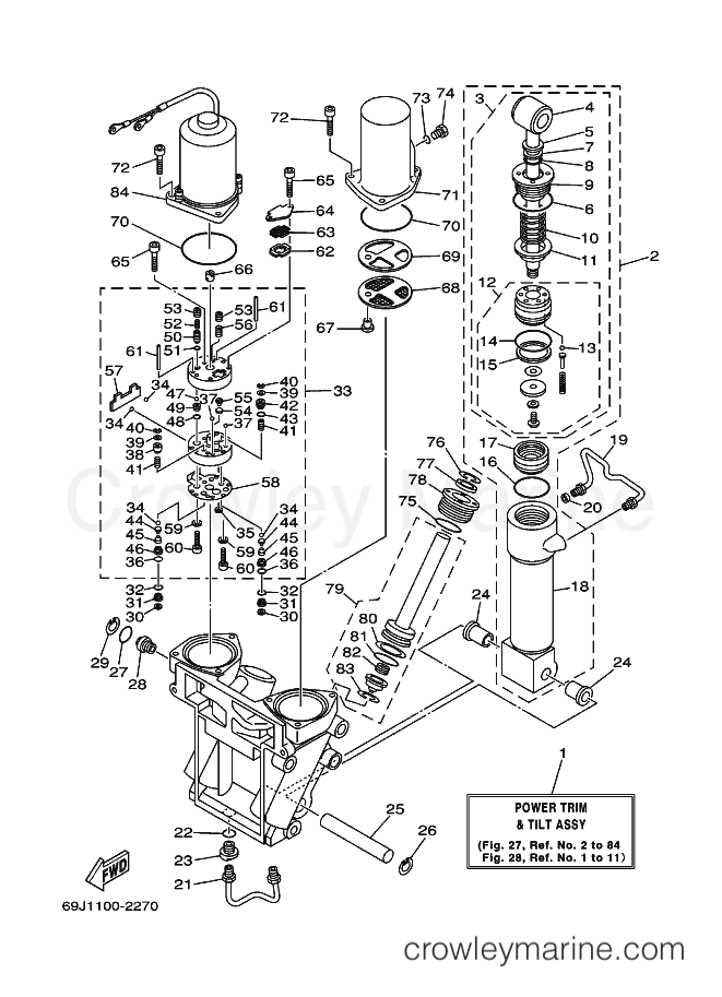 POWER TRIM & TILT ASSY 1 - 2002 International 200hp F200A (60L1