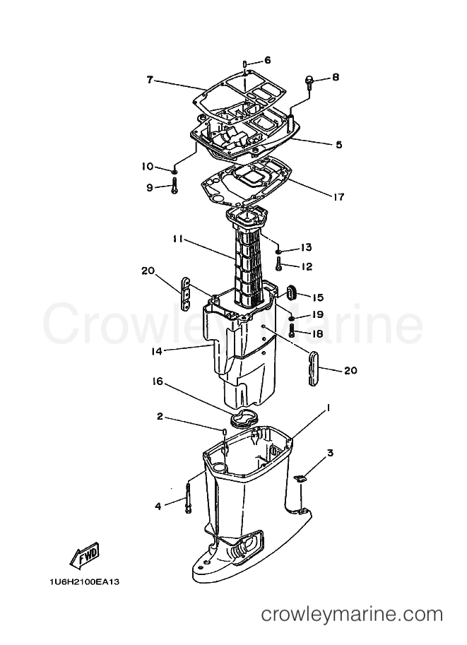 Yamaha Motors 60F (6H20) [050] - UPPER CASING