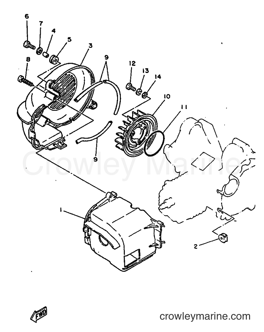 1997 Scooter YN50 - YN50 (5AD3) [99A] - AIR SHROUD & FAN