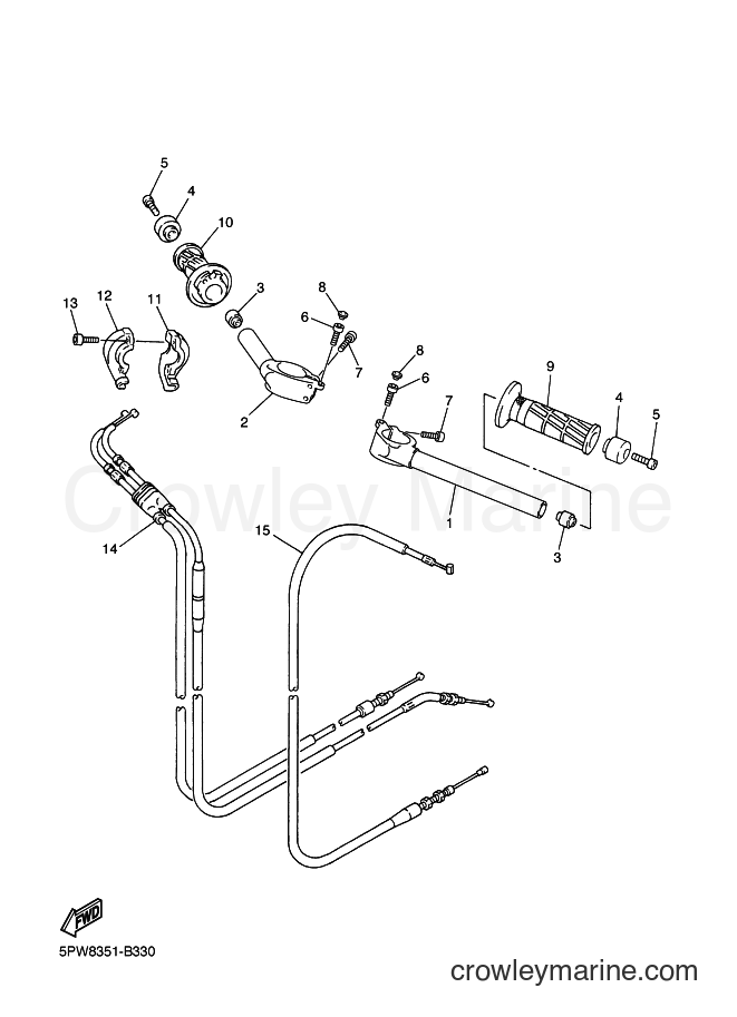 2003 Sport Bike YZF-R1 - YZF-R1 (5PW7) [010] - STEERING HANDLE & CABLE