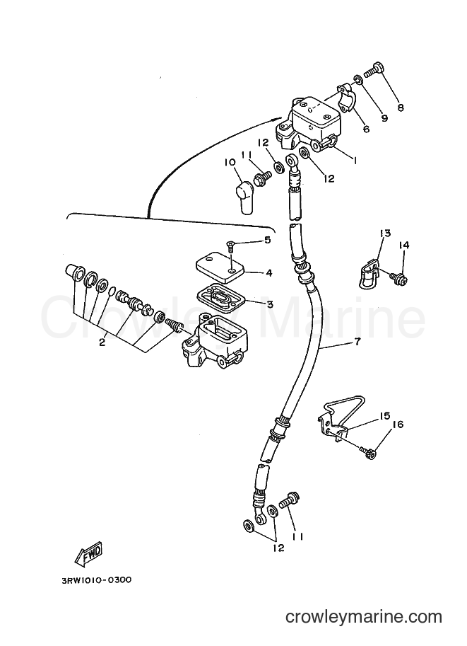 1992 Dirt Bike XT225 - XT225 (4BE3) [010] - FRONT MASTER CYLINDER