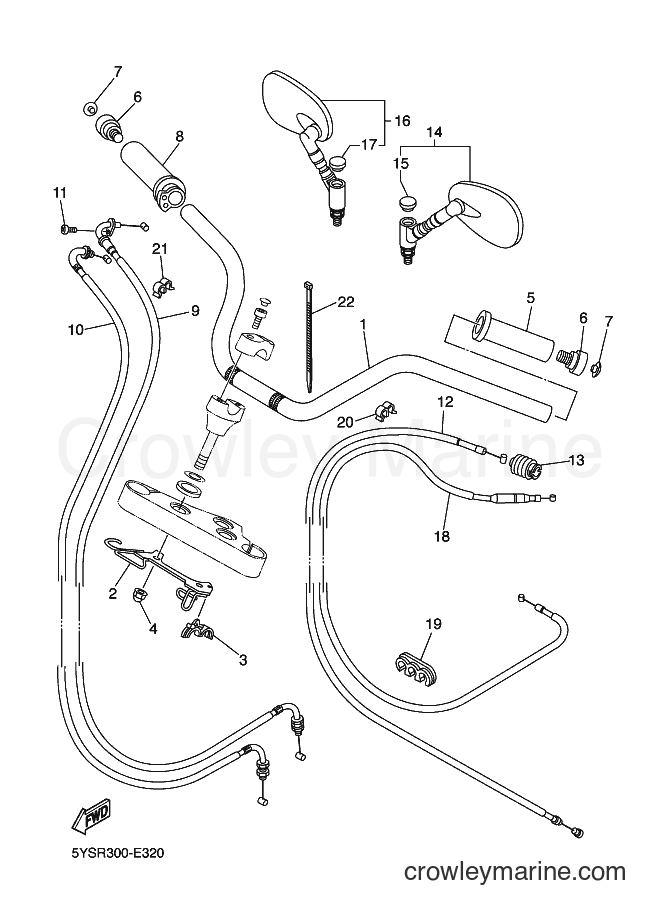 Yamaha Motors XVS1100A (5YSR) [040] - STEERING HANDLE & CABLE