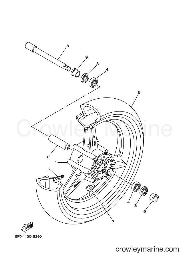 Yamaha Motors XV1700PC (5PXA) [010] - FRONT WHEEL