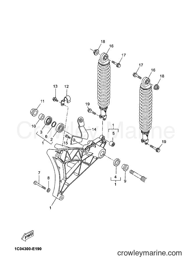 2007 Scooter YP250R - YP250R (1C04) [010] - REAR ARM & SUSPENSION