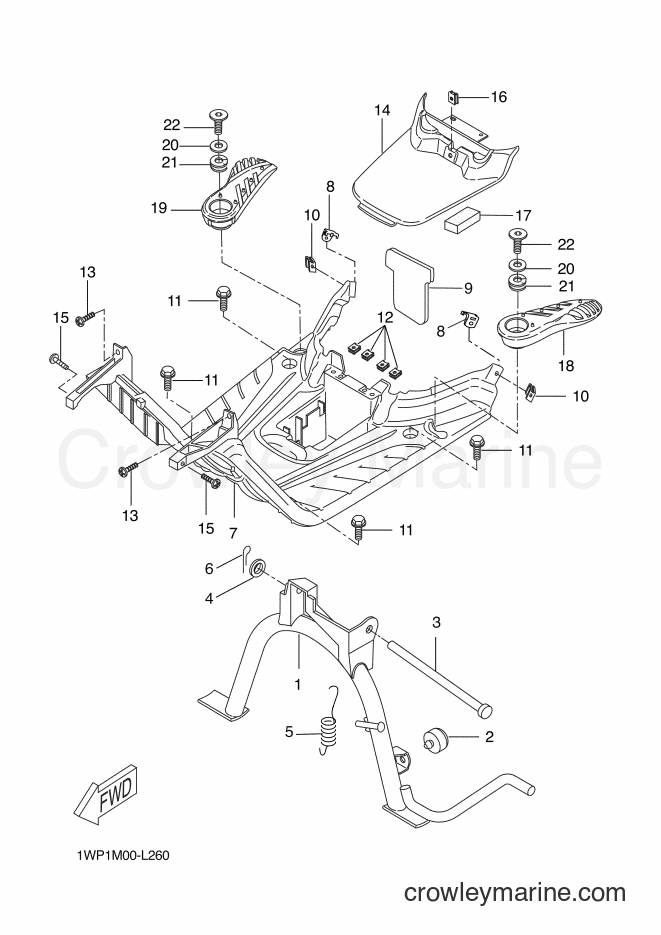 2012 Scooter CW50LN - CW50LN (1WP2) [010] - STAND & FOOTREST