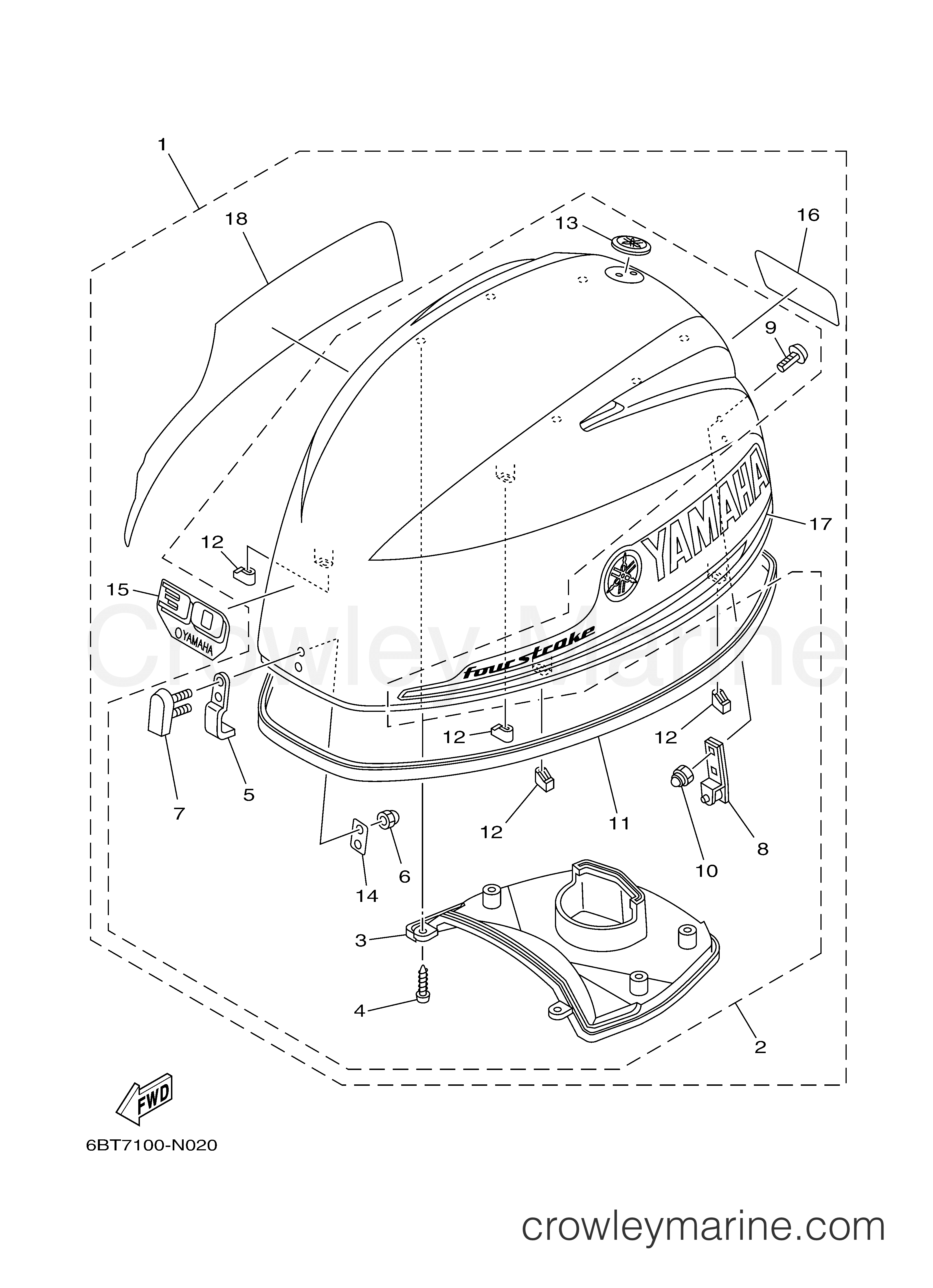 Yamaha Motors F30LEHA - TOP COWLING