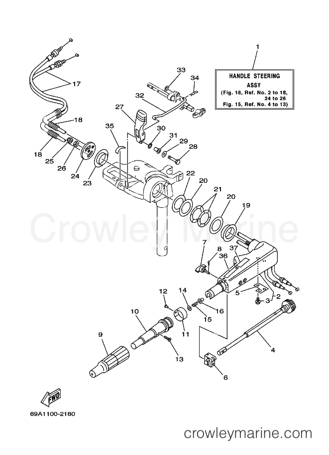 Yamaha Motors F15PH (69A4) [050] - STEERING
