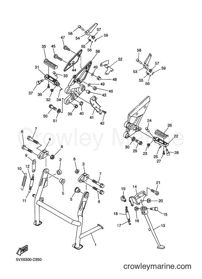 Yamaha Motors FZ6-S (5VX6) [040] - STAND & FOOTREST