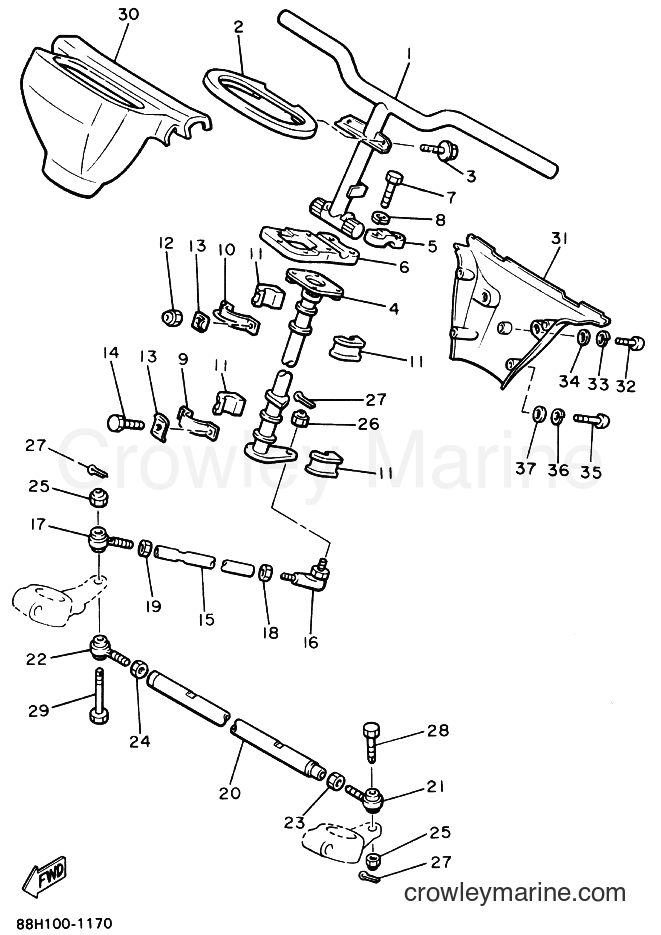 1992 Snowmobile PZ480 - PZ480 (89F1) [010] - STEERING