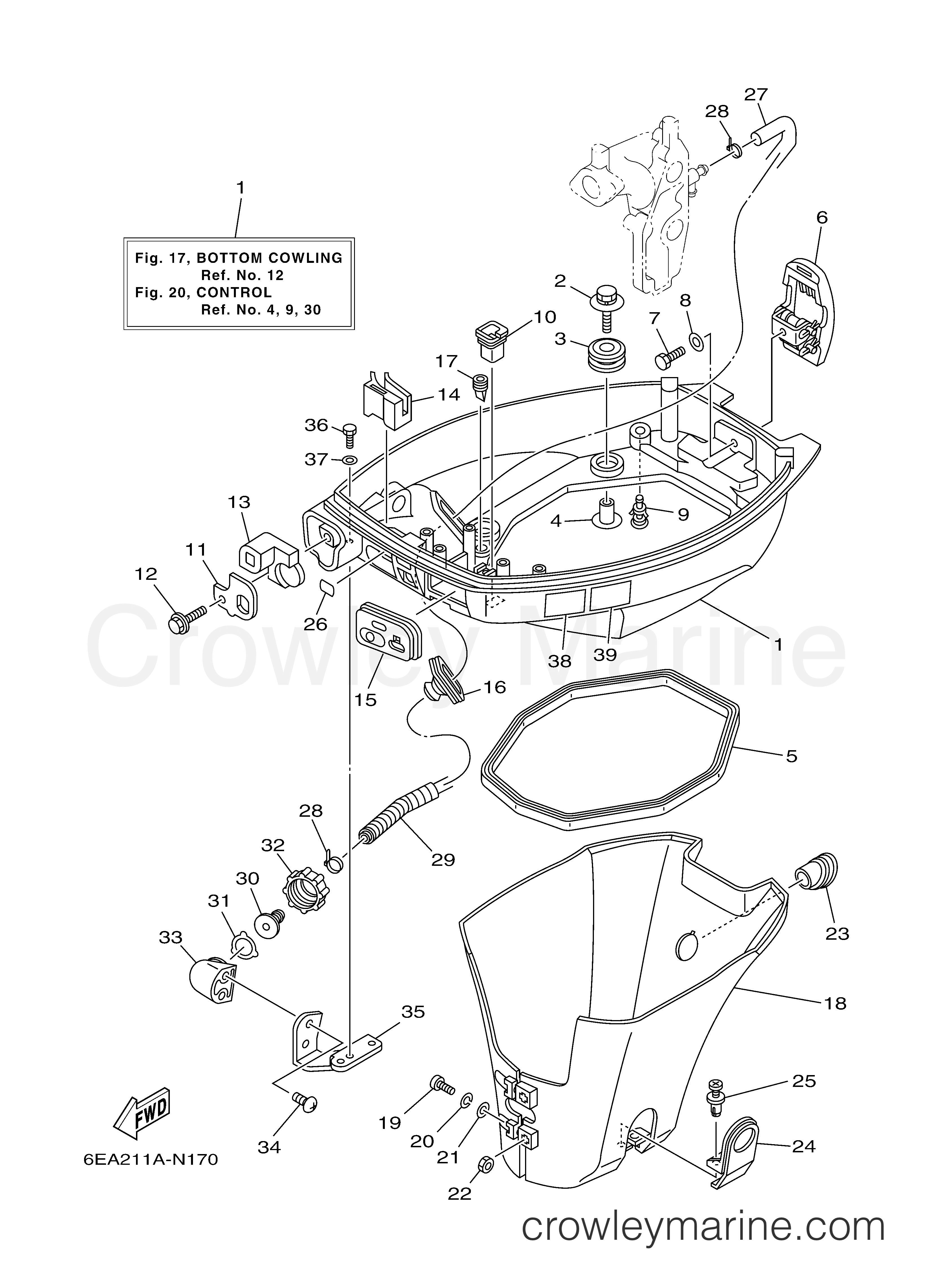 Yamaha Motors T9.9LEHB - BOTTOM COWLING