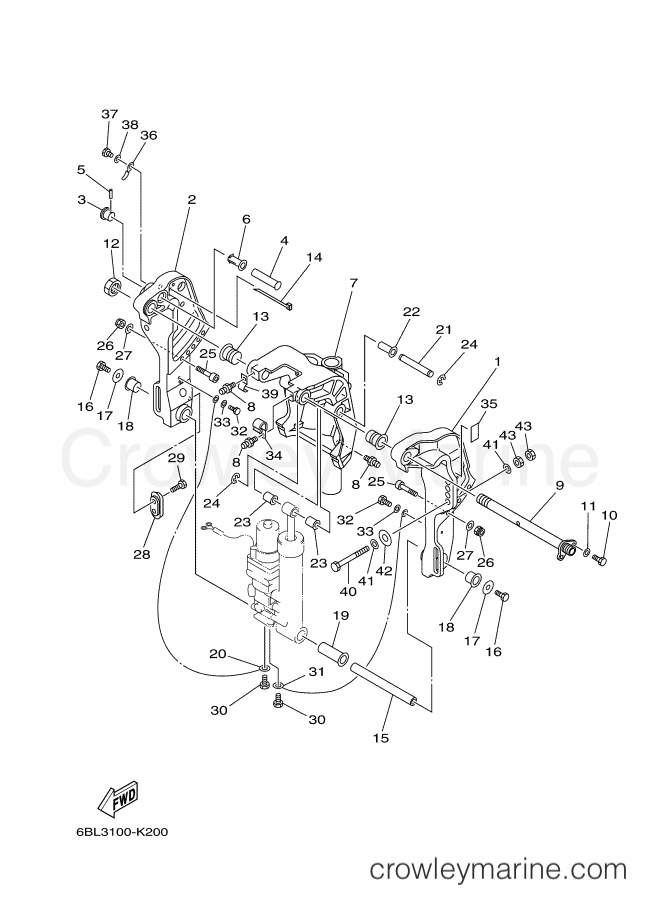 Yamaha Motors T25LA-Y12 (6BL5) [030] - BRACKET 1