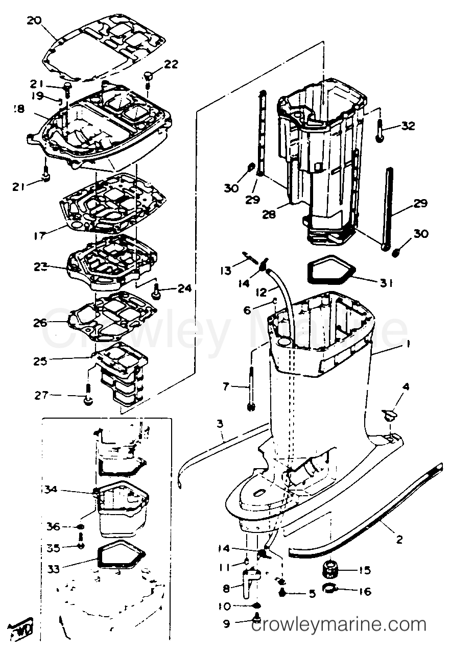 Yamaha Motors L250TURR - UPPER CASING