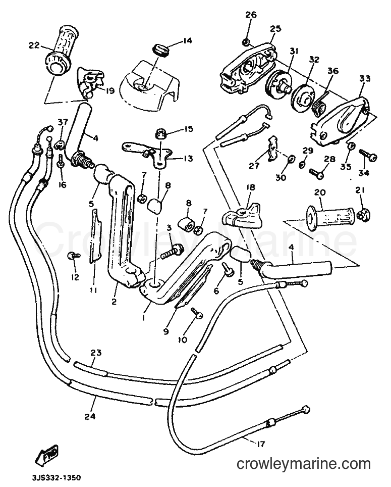 1991 Cruiser XVZ13TD - XVZ13TD (3JS3) [999] - STEERING HANDLE & CABLE