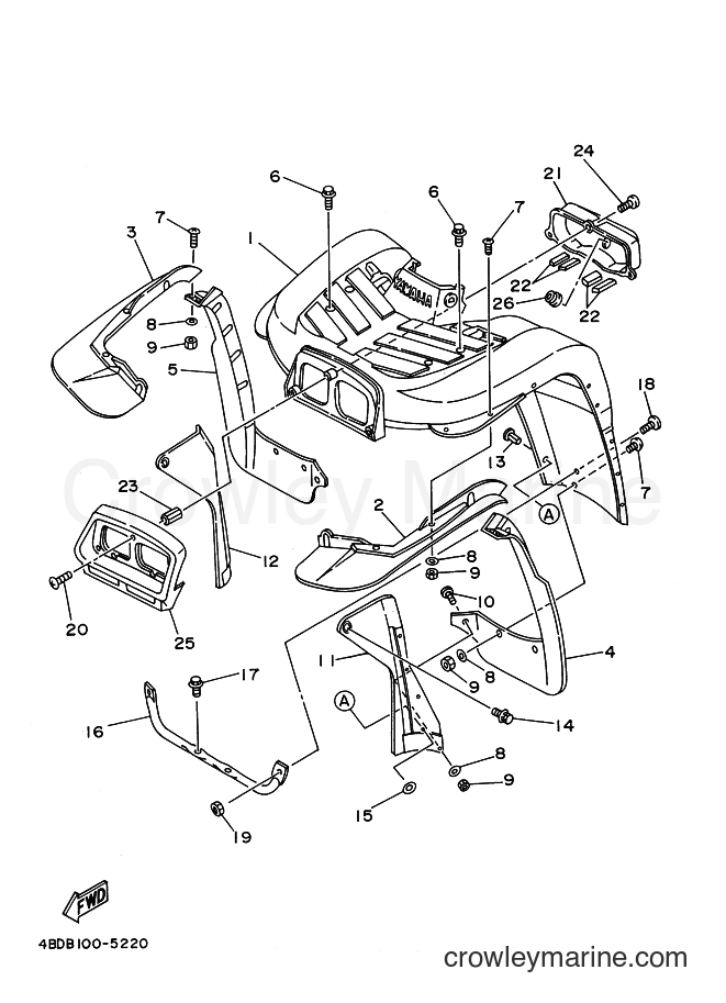 1995 ATV YFB250 - YFB250 (4BDC) [010] - FRONT FENDER 2