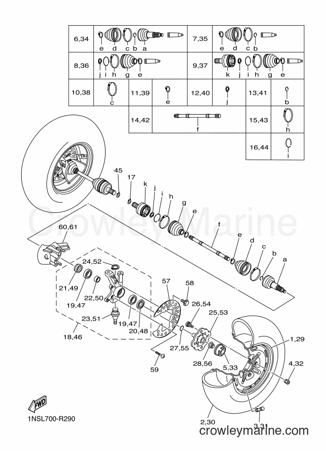 2016 ATV YFM350FWA - YFM350FWA (1NSK) [010] - FRONT WHEEL
