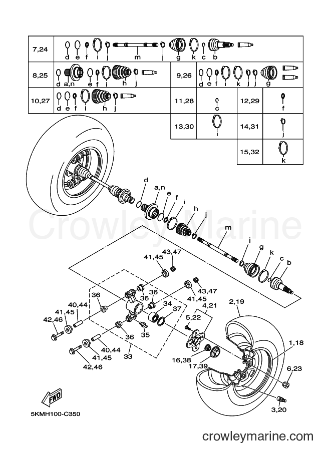 2005 ATV YFM660FWA - YFM660FWA (2C64) [010] - REAR WHEEL