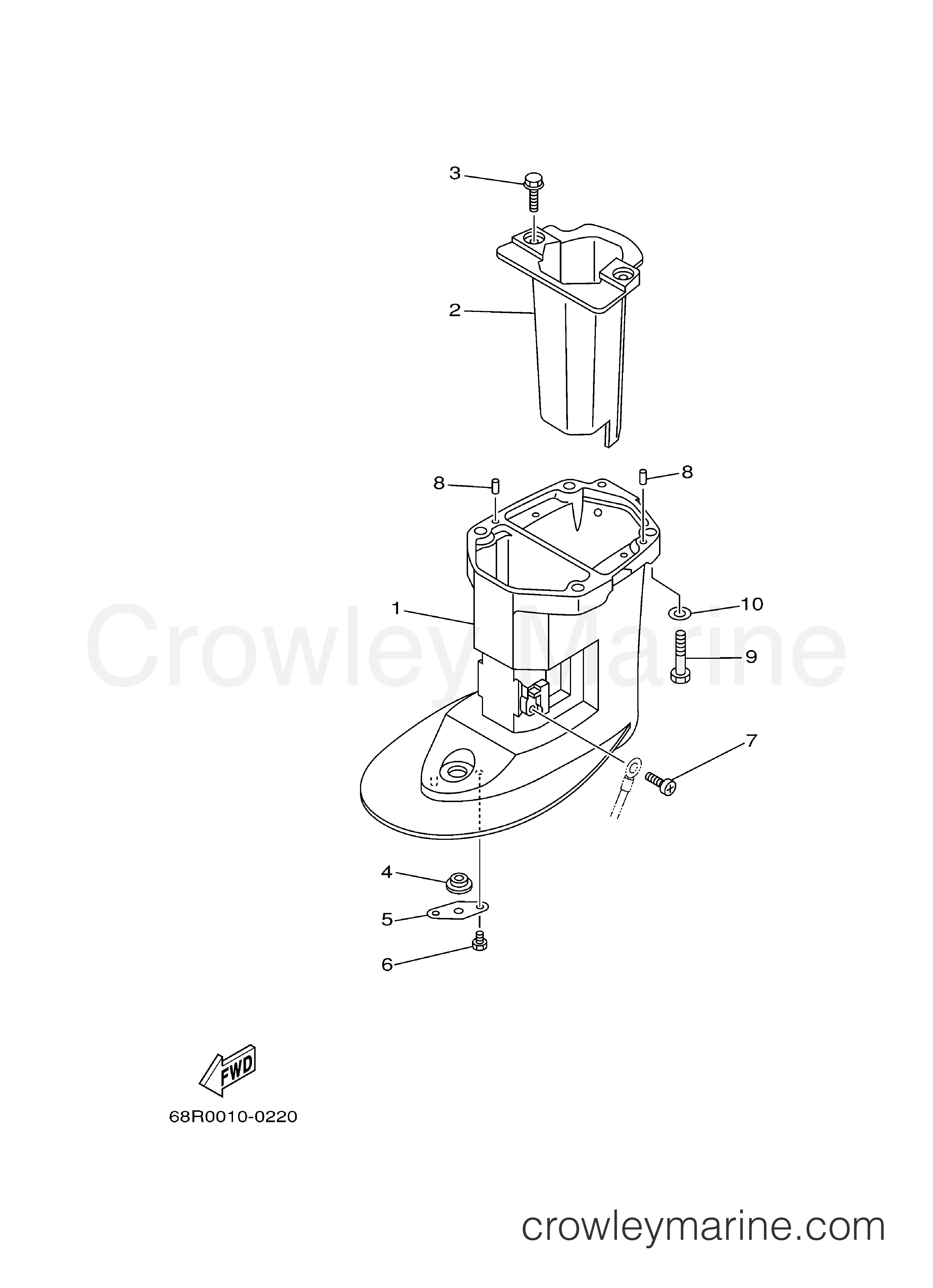 Yamaha Motors F8CMLH - UPPER CASING