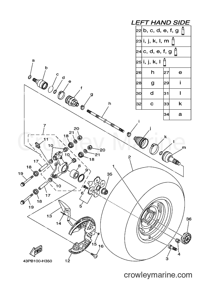 2009 ATV YFM700FWAD - YFM700FWAD (43PC) [010] - REAR WHEEL