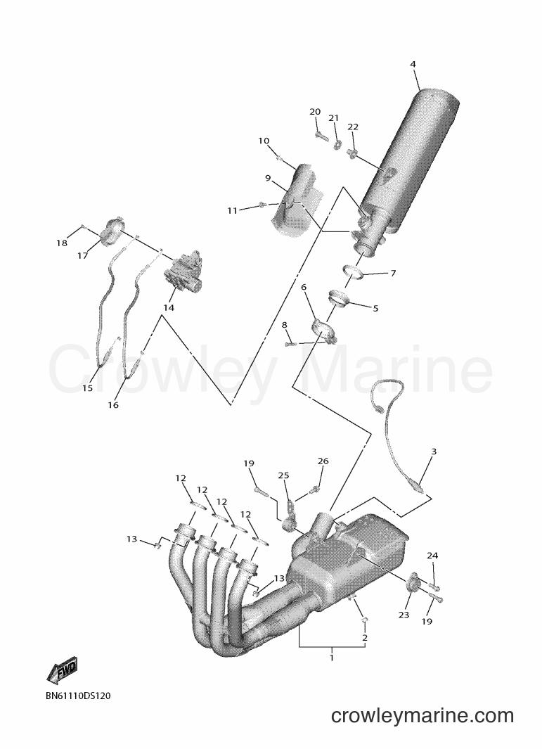 Yamaha Motors YZF600 (BN62) [010] - EXHAUST