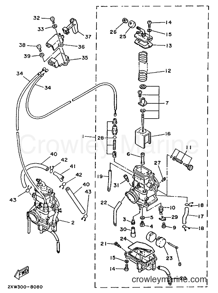 1988 Dirt Bike XT350 - XT350 (55V0) [080] - CARBURETOR