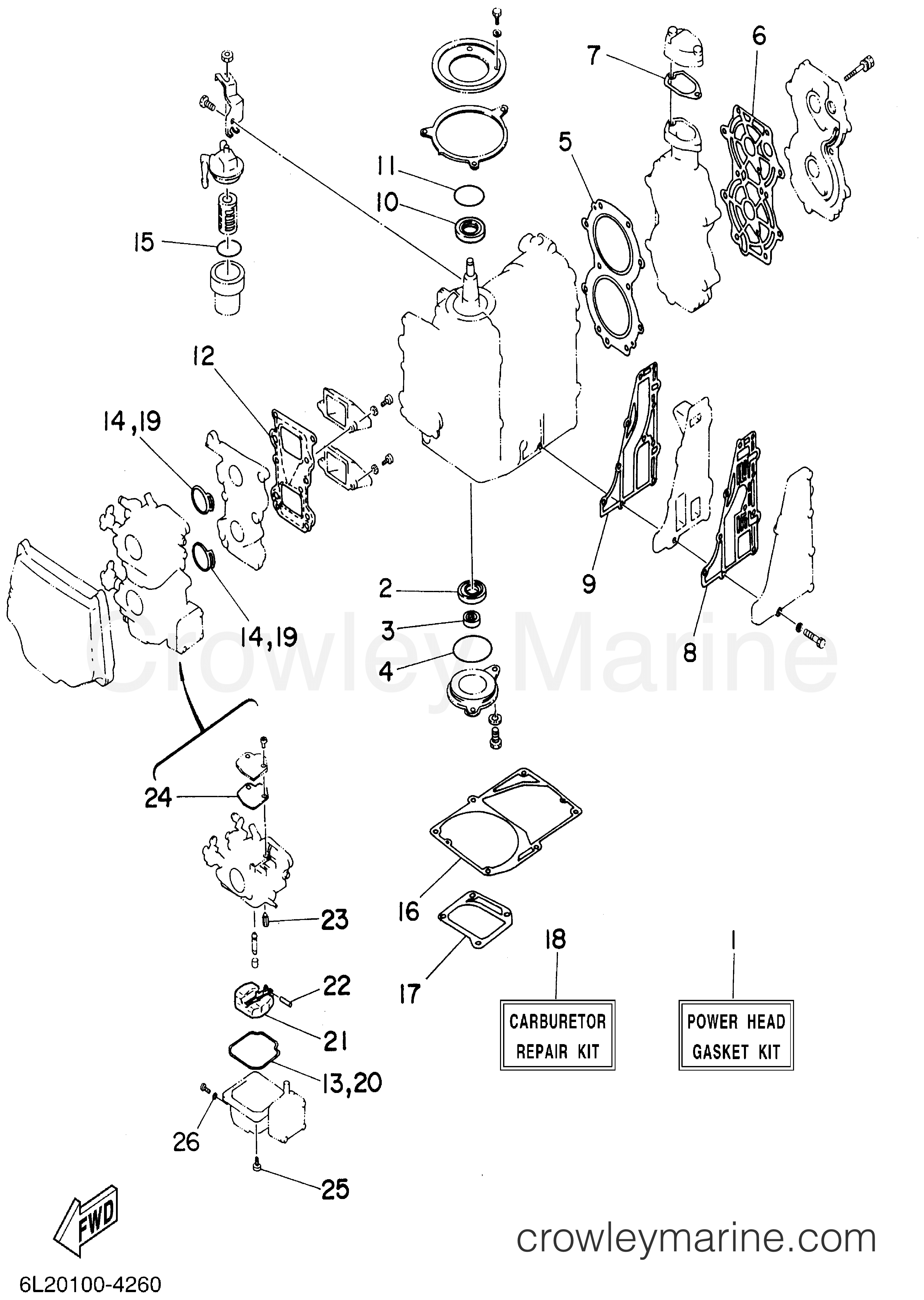 Yamaha Motors 25MSHY - REPAIR KIT 1