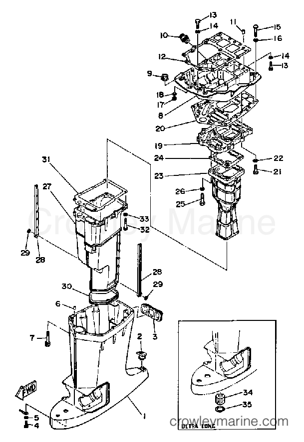 Yamaha Motors 115ETLF - UPPER CASING