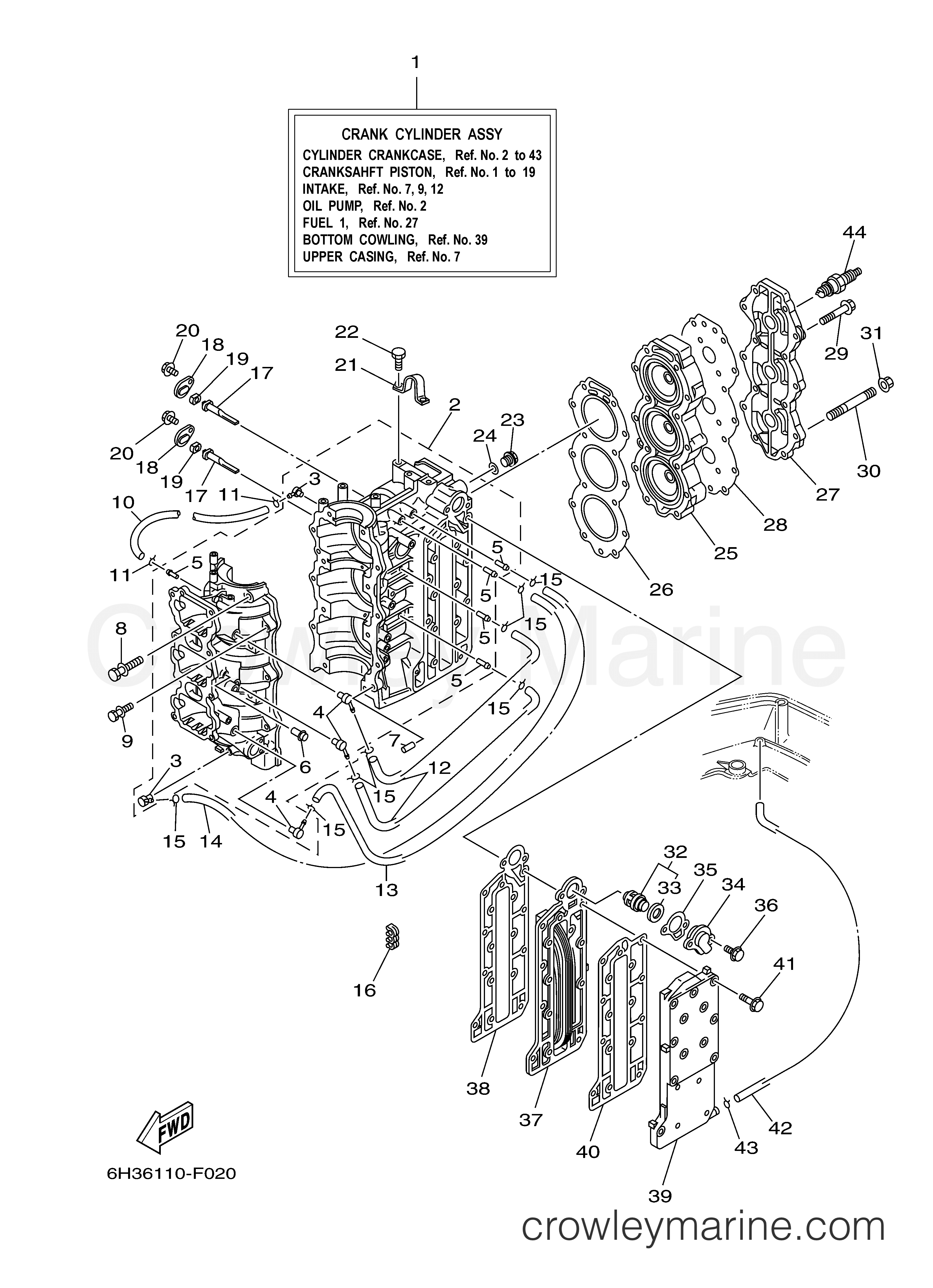 Yamaha Motors 70TLR - CYLINDER CRANKCASE