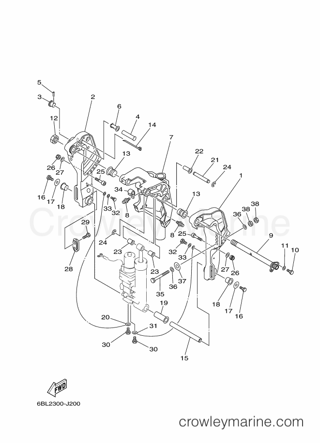 Yamaha Motors FT25FETL (6BL4) [040] - BRACKET 1
